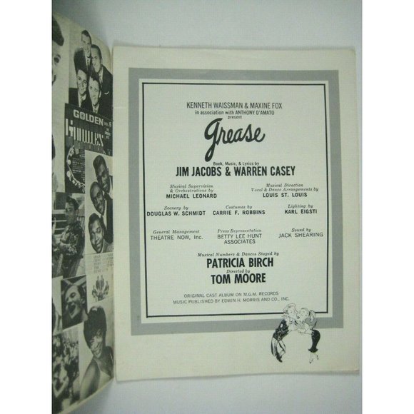 Grease Souvenir Program 1972 Signed Barry Bostwick Jamie Donnelly LOOSE PAGE - Picture 6 of 11